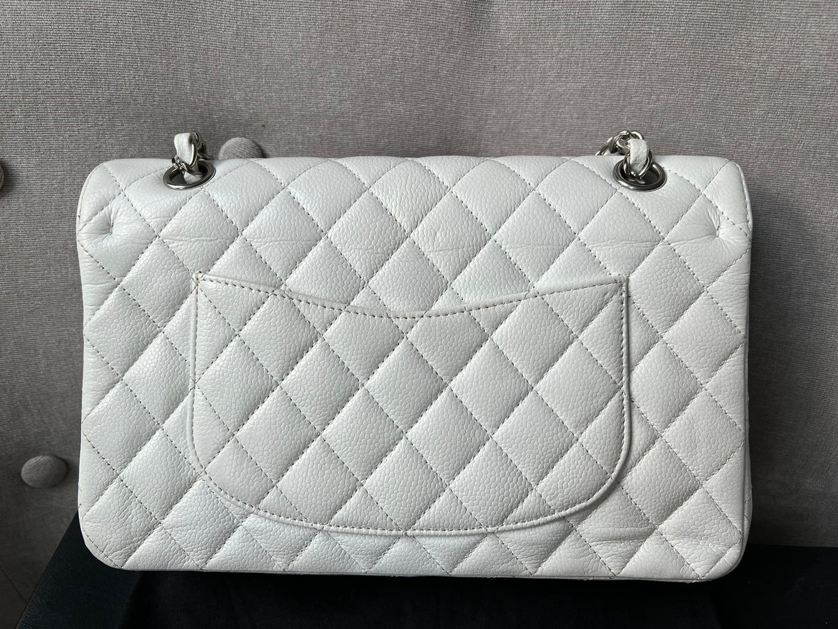 Chanel Medium Classic Flap in White Caviar