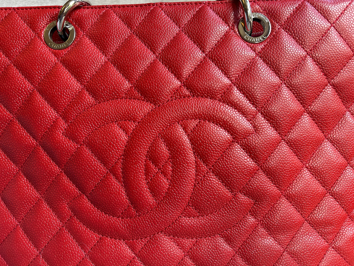 Chanel Red Caviar Grand Shopper Tote
