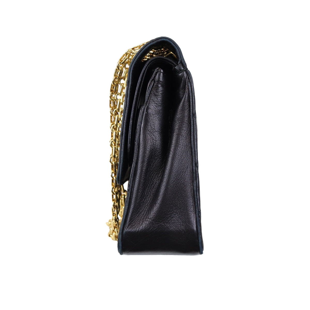Mademoiselle Vintage Double Flap Medium Black GHW