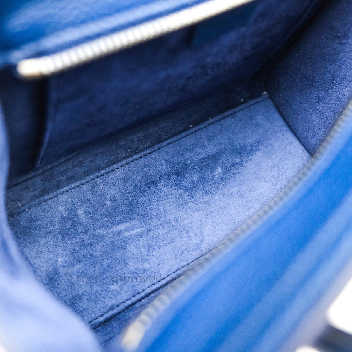 Celine Nano Luggage in Dark Indigo Drummed Calfskin