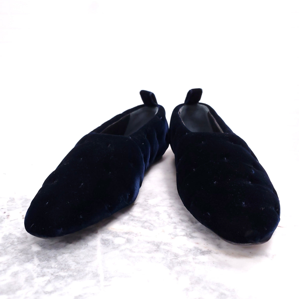 JIL SANDER NAVY VELVET MULES ($990) - SIZE 39