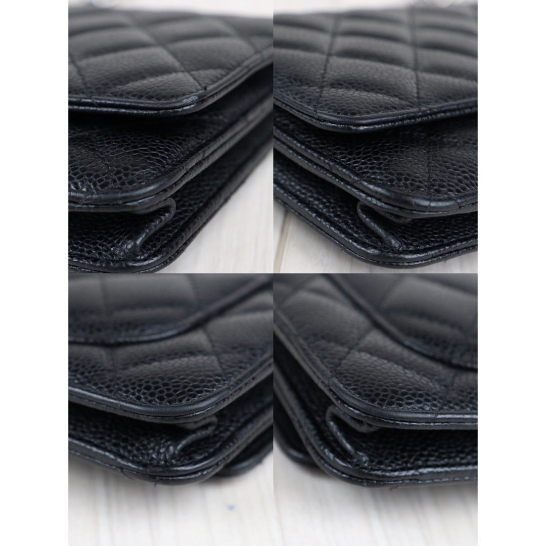 Rank SA｜ CHANEL Matelasse Caviar Skin Chain Wallet Black Silver Hardware ｜23051901