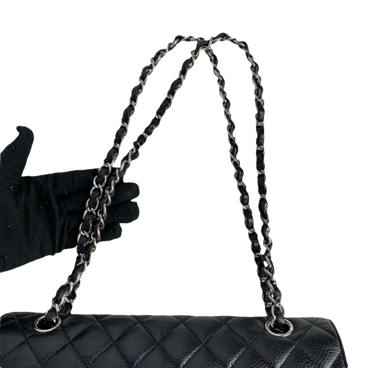 Classic Flap Caviar Medium Black SHW
