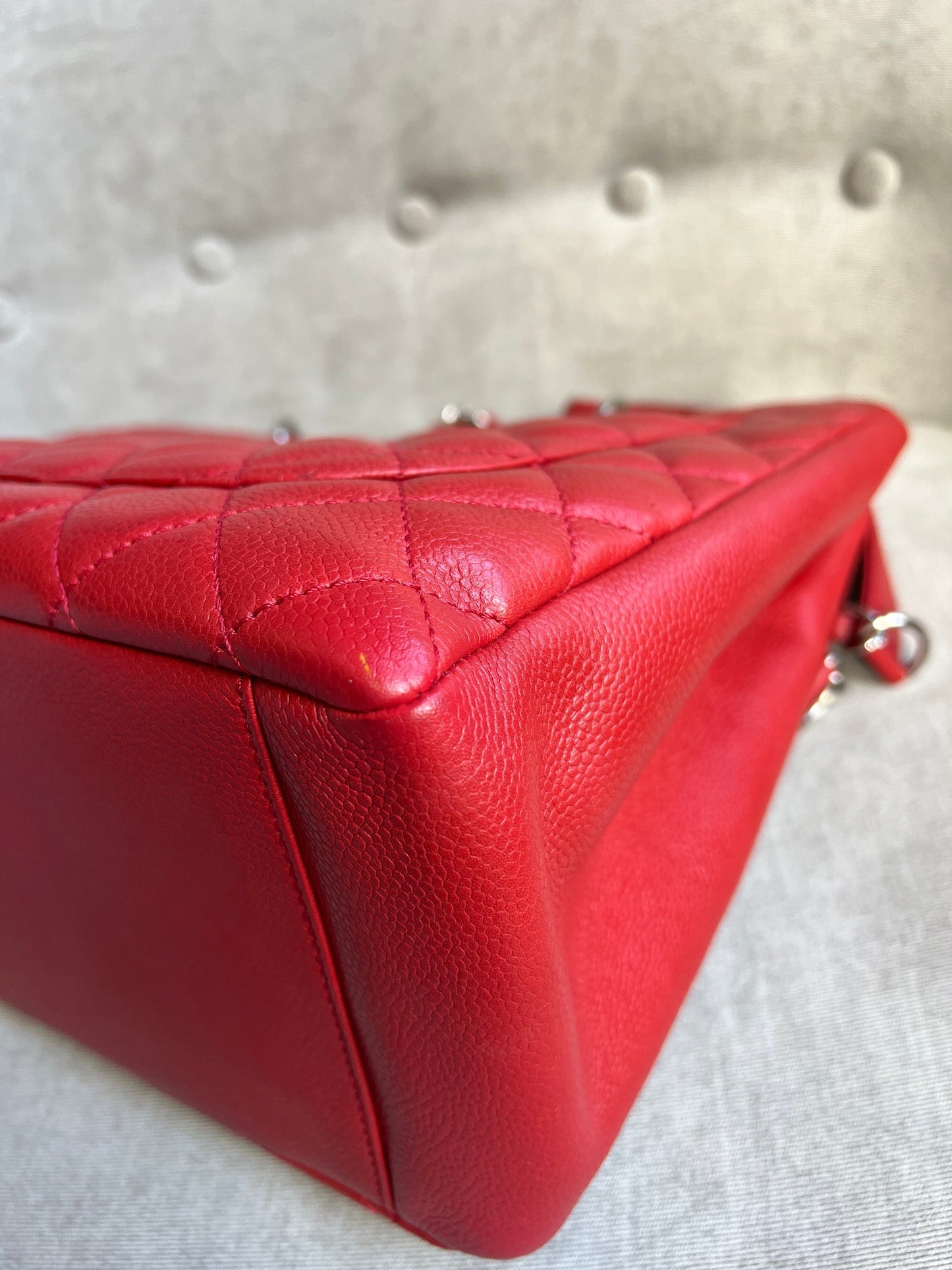 Chanel Red Caviar Grand Shopper Tote