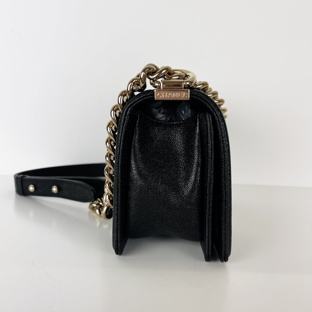 Small Le Boy Caviar Black GHW