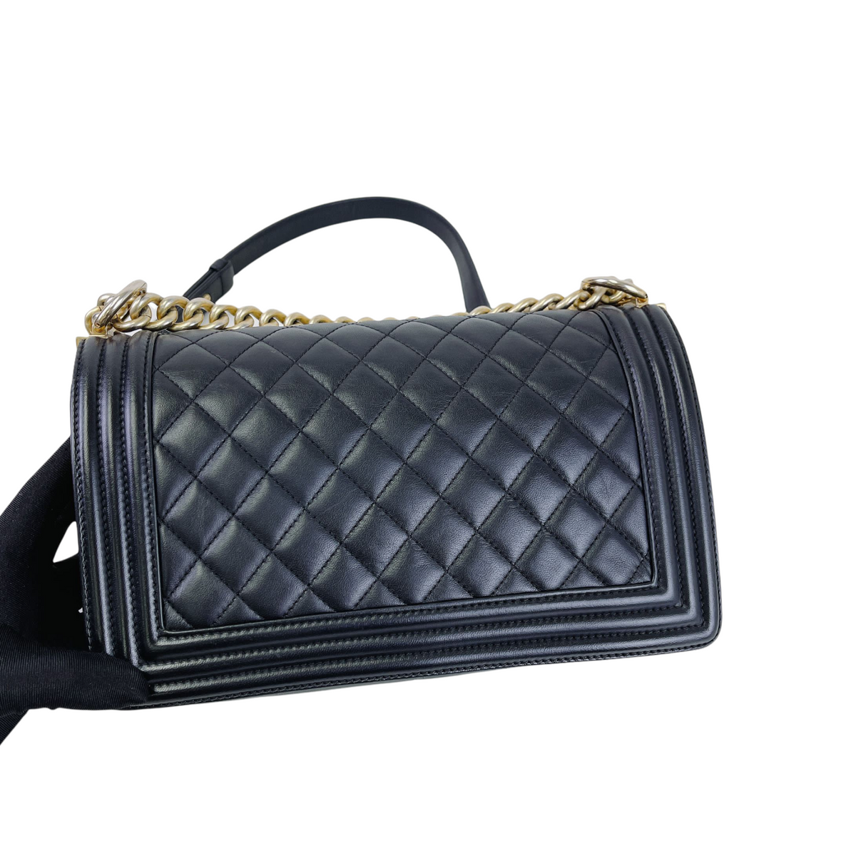 Boy Old Medium Calfskin Black GHW