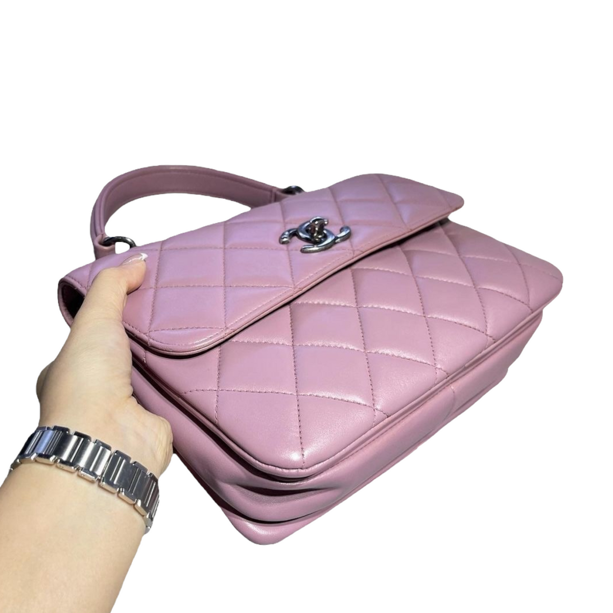 Small Trendy CC Flap Lambskin Light Purple RHW