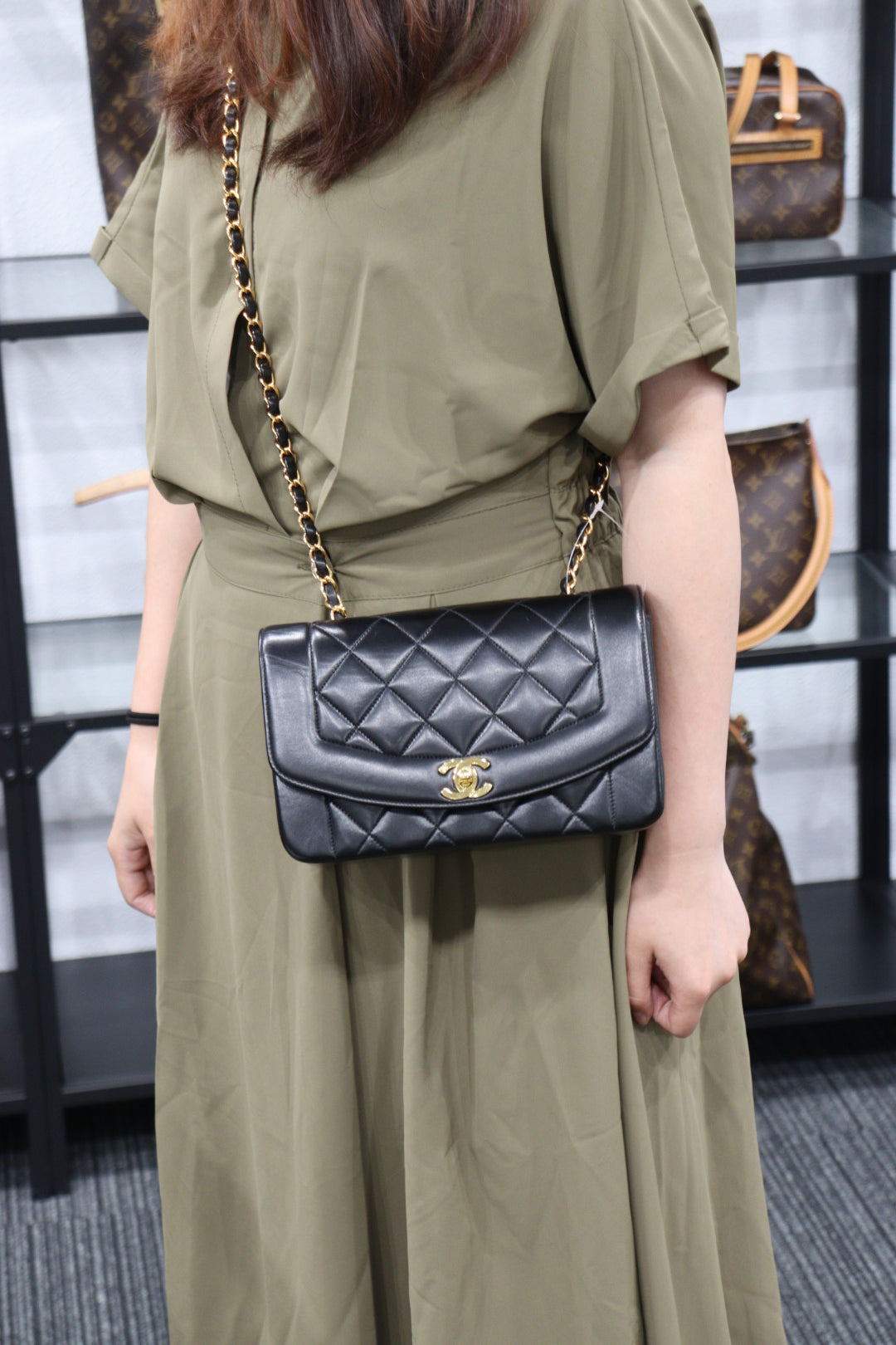 Rank A｜ CHANEL Matrasse Diana 22 Lamb Skin  Chain Bag ｜23052502