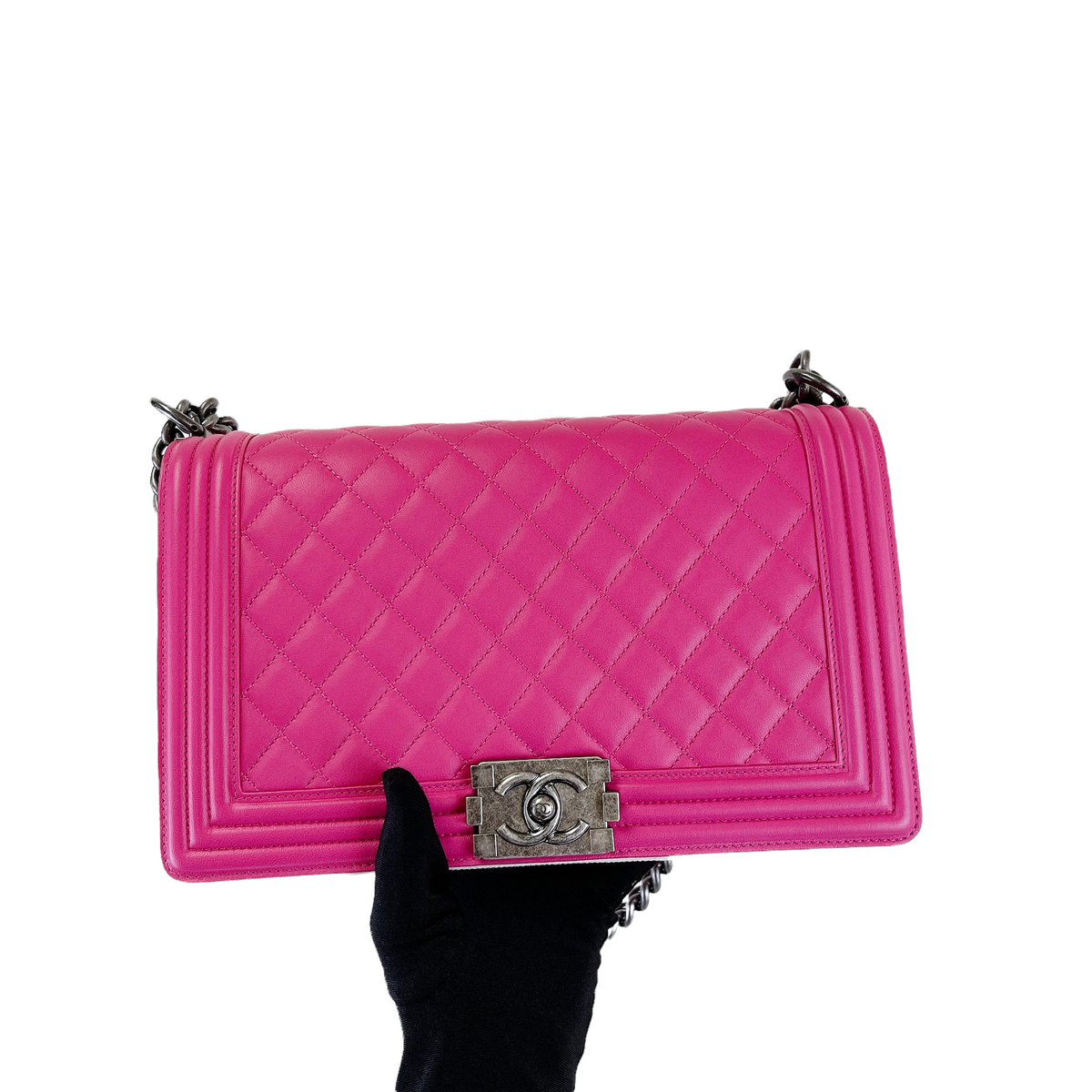 Boy Bag New Medium Lambskin Pink GHW