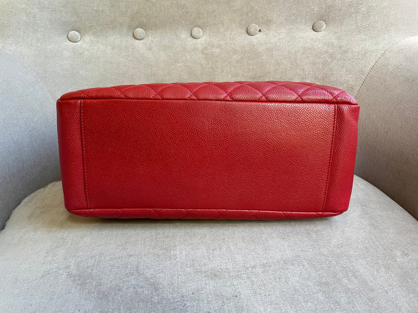 Chanel Red Caviar Grand Shopper Tote