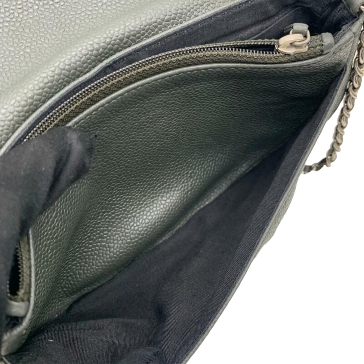 Half Moon Flap Caviar Grey SHW