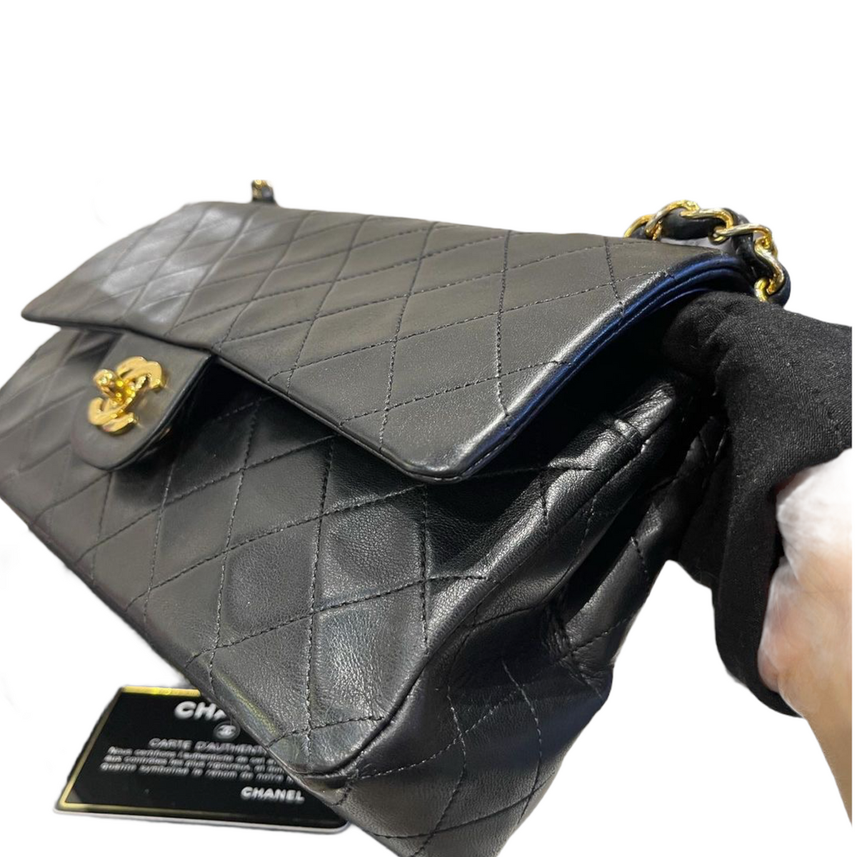 Vintage Classic Double Flap Lambskin Medium Black GHW