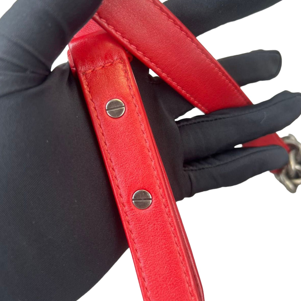 Small Boy Lambskin Red GHW