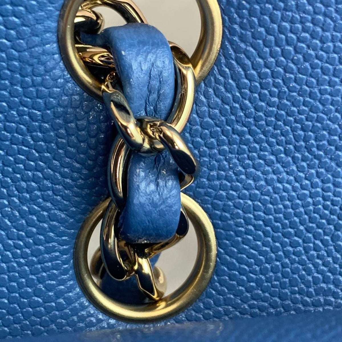 Classic Double Flap Caviar Medium Blue GHW
