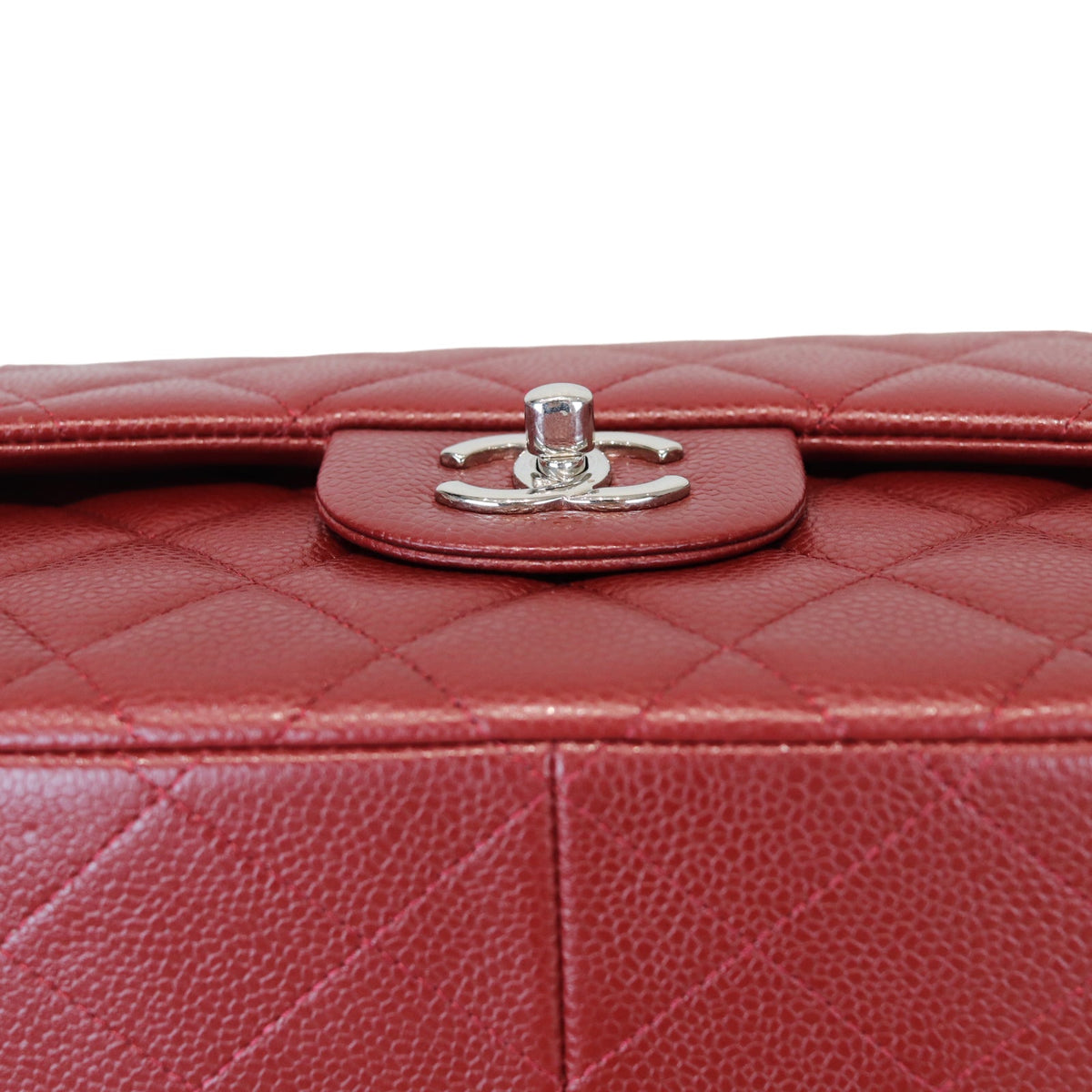 Classic Double Flap Jumbo Caviar Red SHW