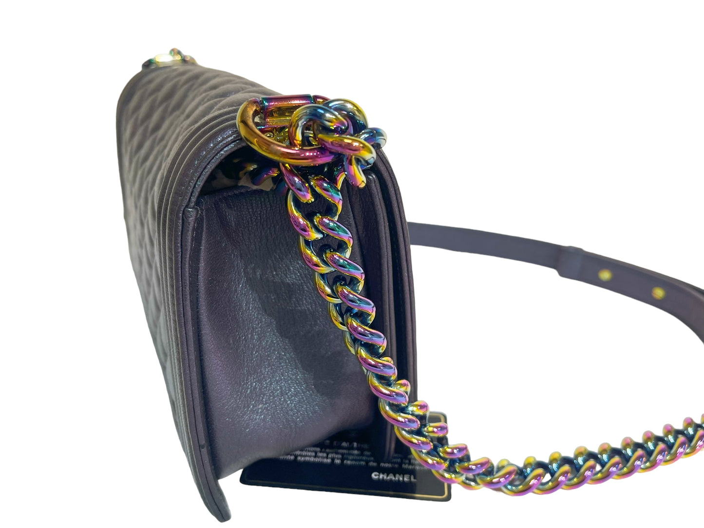 Chanel Purple Mermaid Iridescent Medium Calfskin Boy Bag
