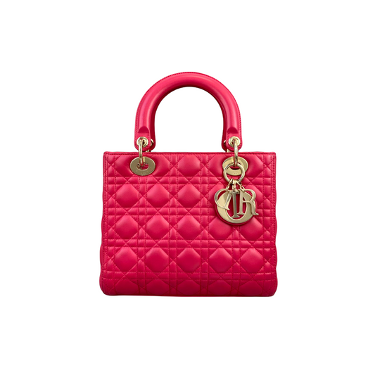 Lady Dior Lambskin Medium Pink GHW