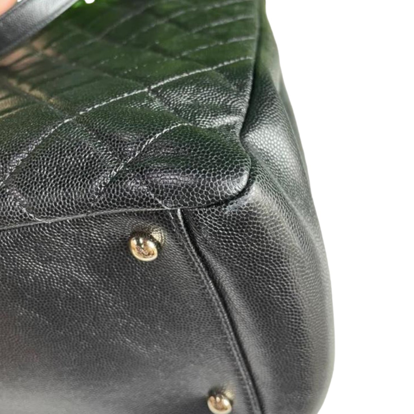 Business Affinity Shopping Tote Caviar Black GHW