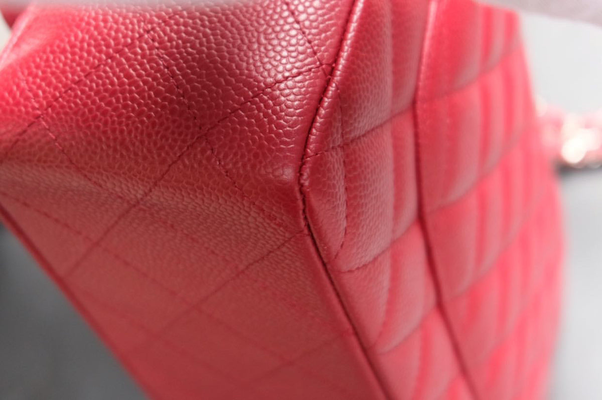 Single Flap Jumbo Caviar Red SHW