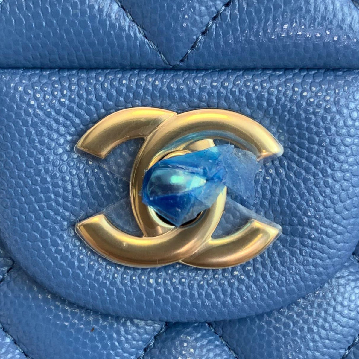 Classic Double Flap Caviar Medium Blue GHW