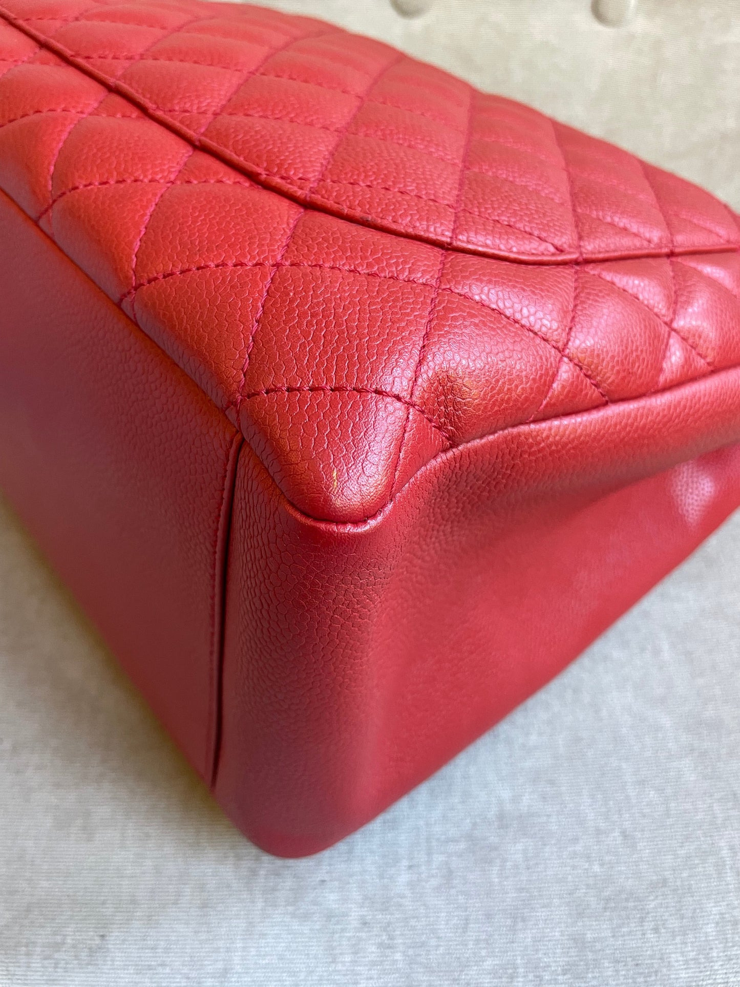 Chanel Red Caviar Grand Shopper Tote