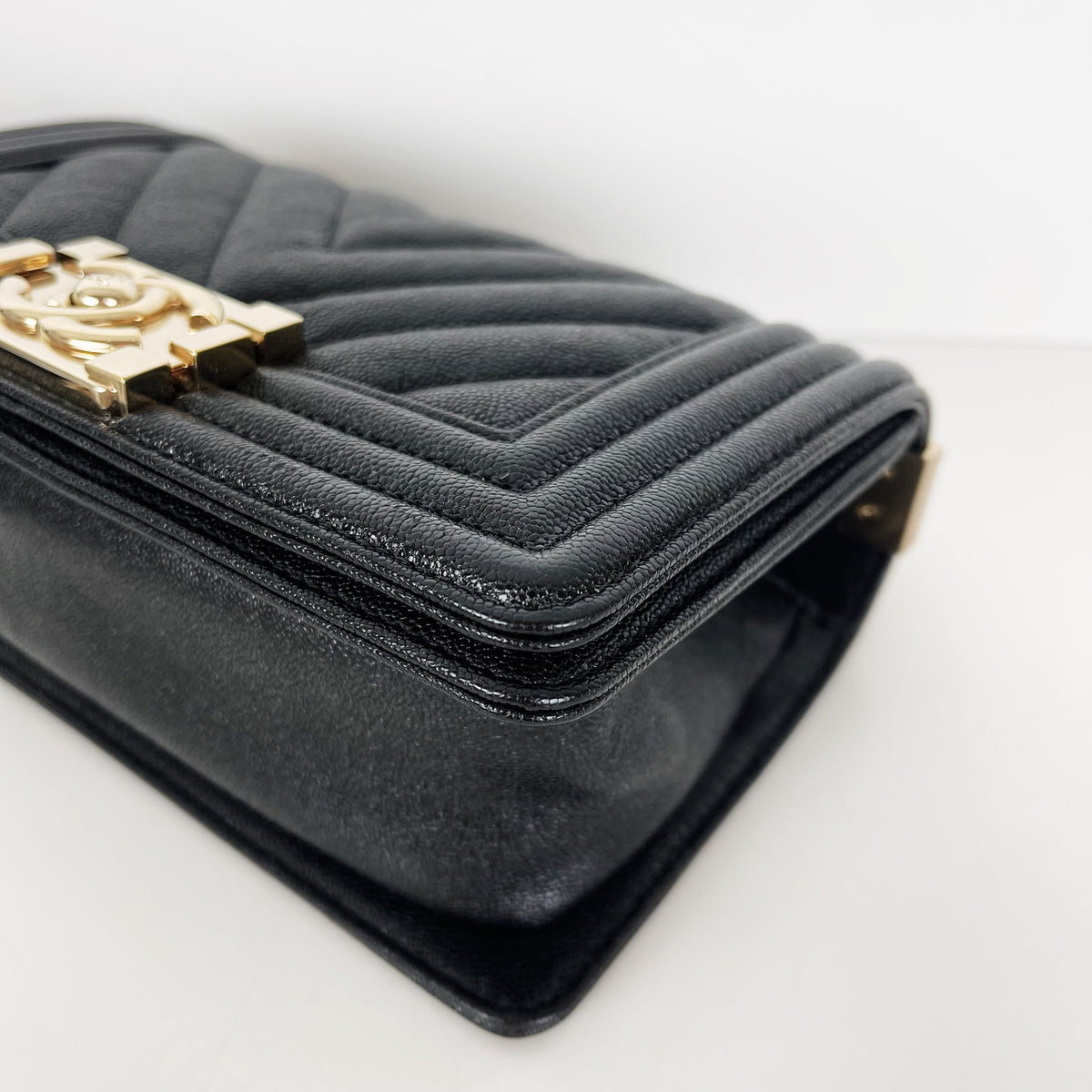 Small Le Boy Caviar Black GHW