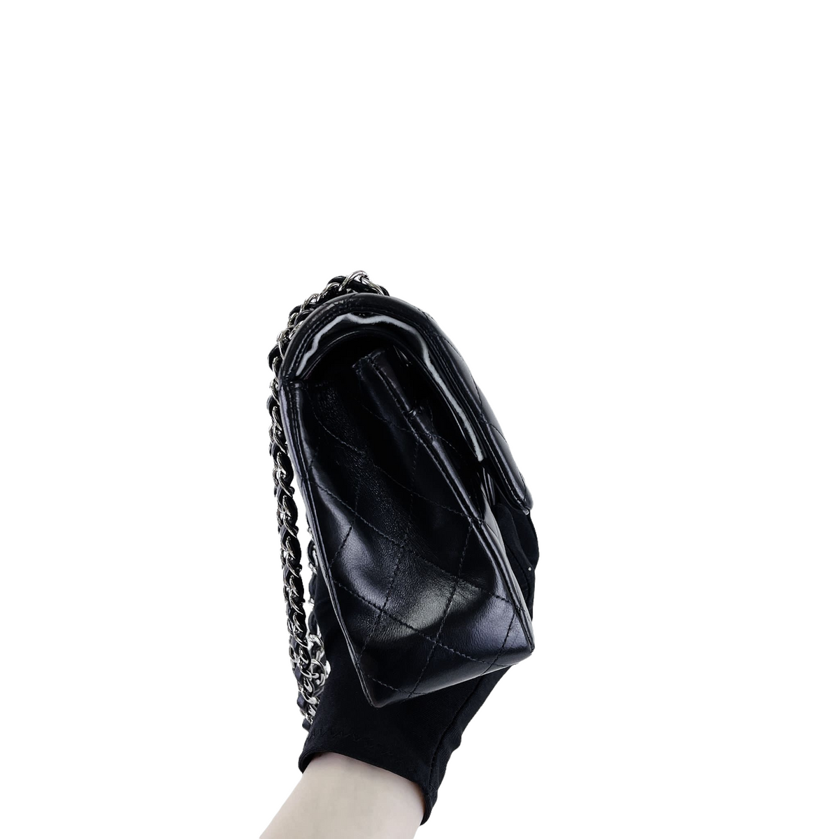 Medium Classic Double Flap Lambskin Black SHW