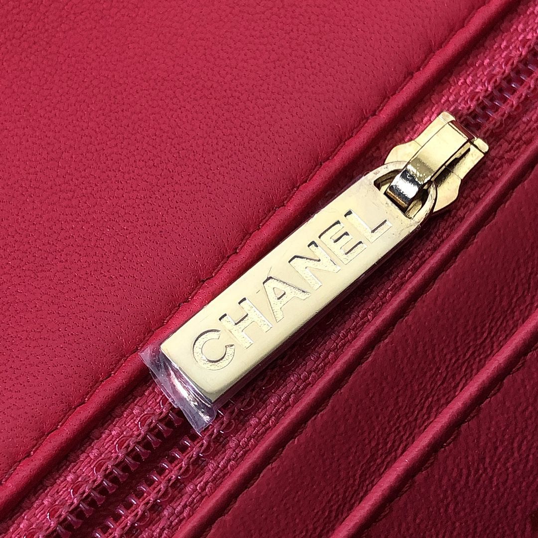 Mini Rectangle Lambskin Red GHW