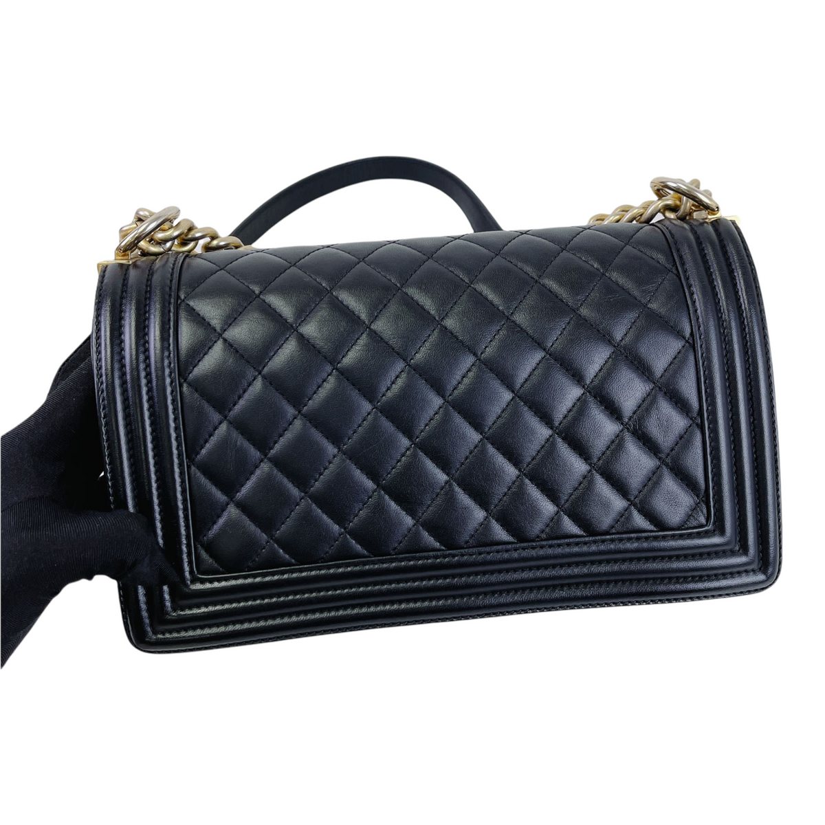 Boy Old Medium Calfskin Black GHW