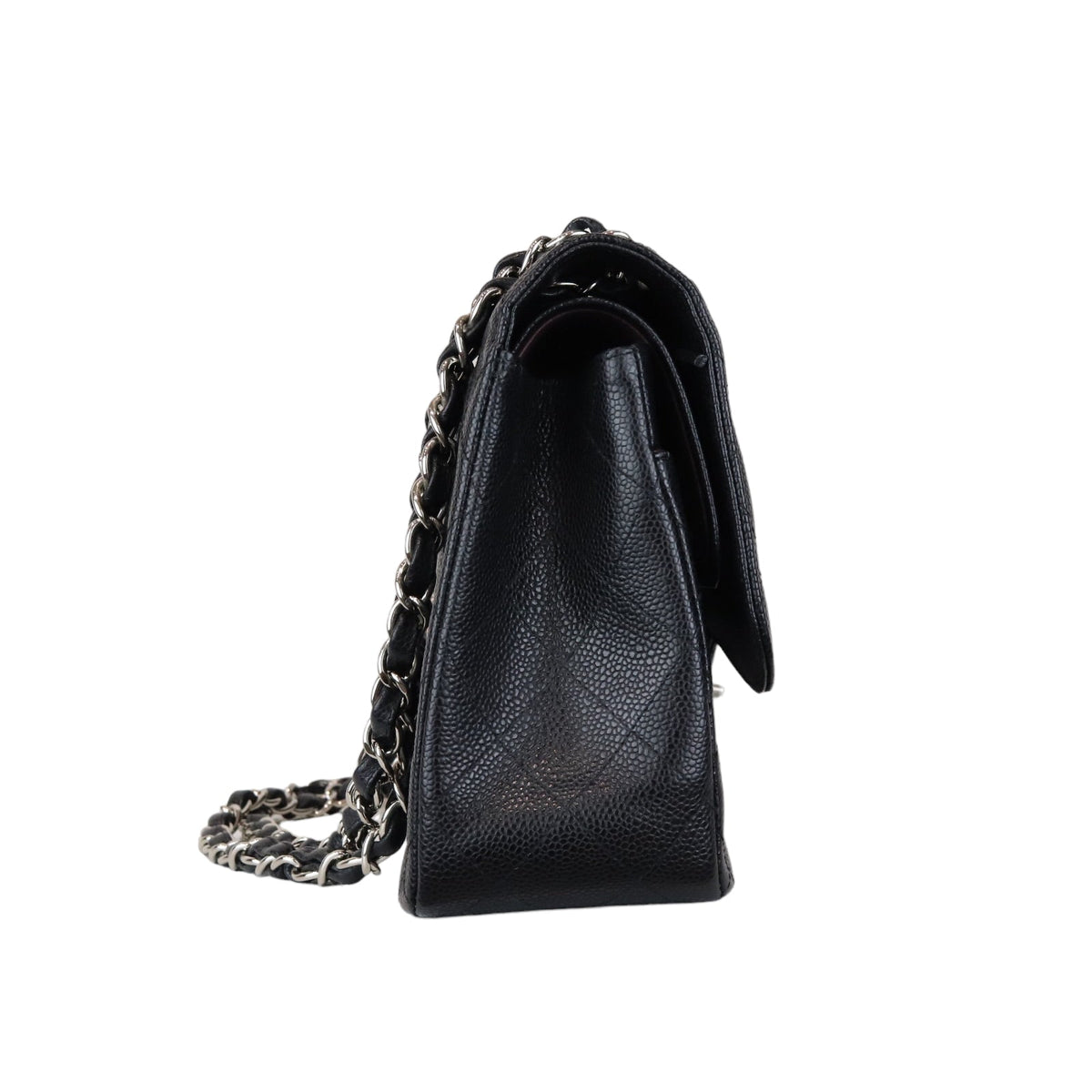 Classic Double Flap Jumbo Black Caviar SHW