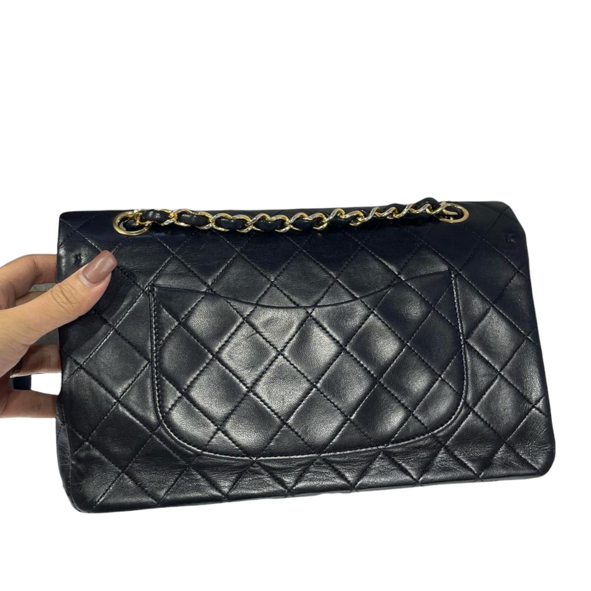 Vintage Classic Double Flap Lambskin Medium Black GHW