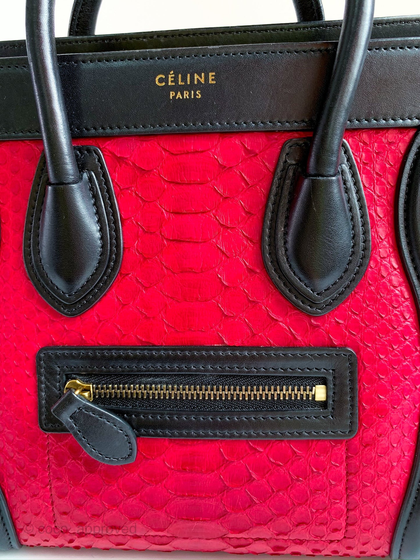 Celine Tri Color Python and Leather Nano Luggage Tote