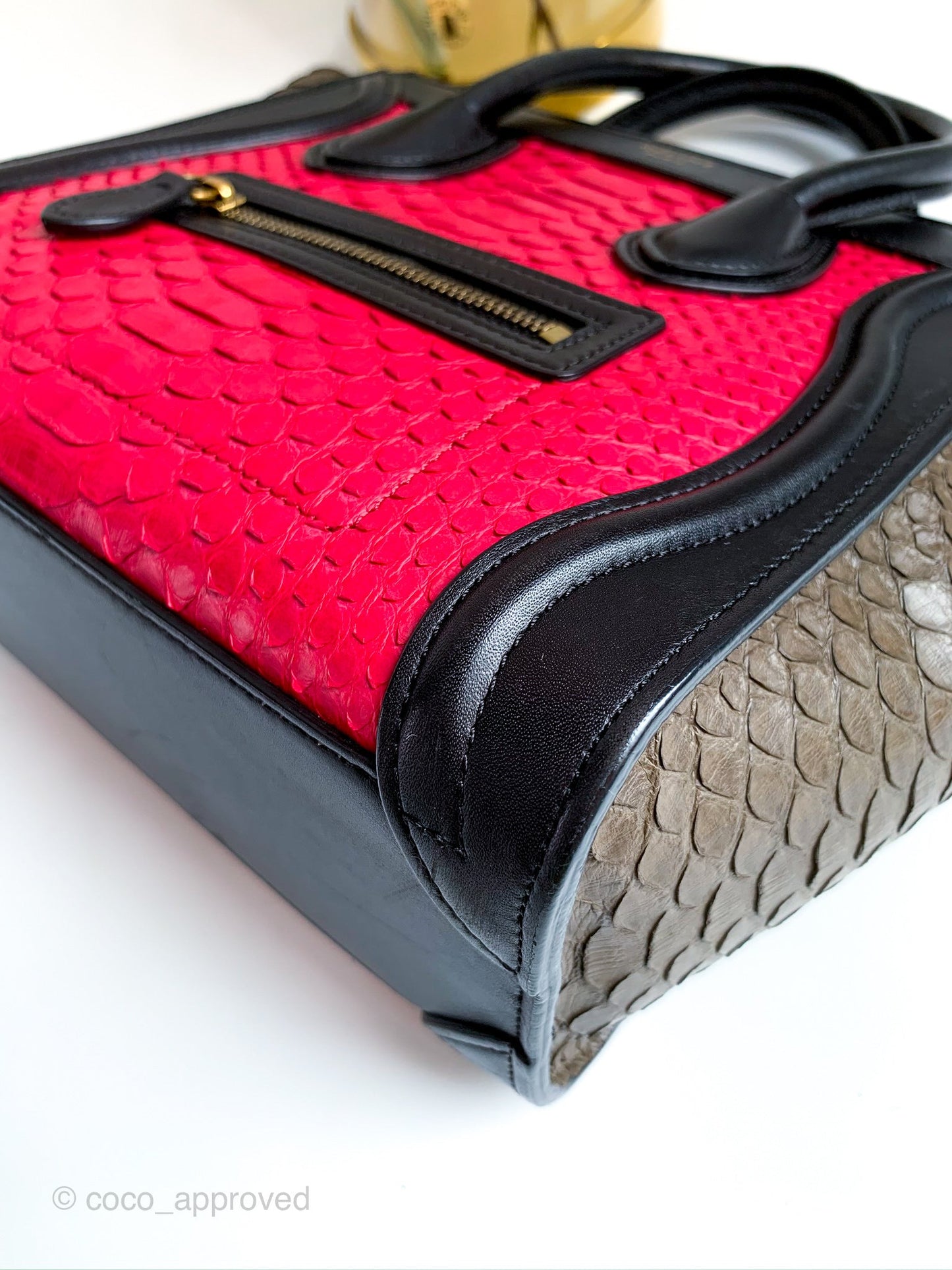 Celine Tri Color Python and Leather Nano Luggage Tote