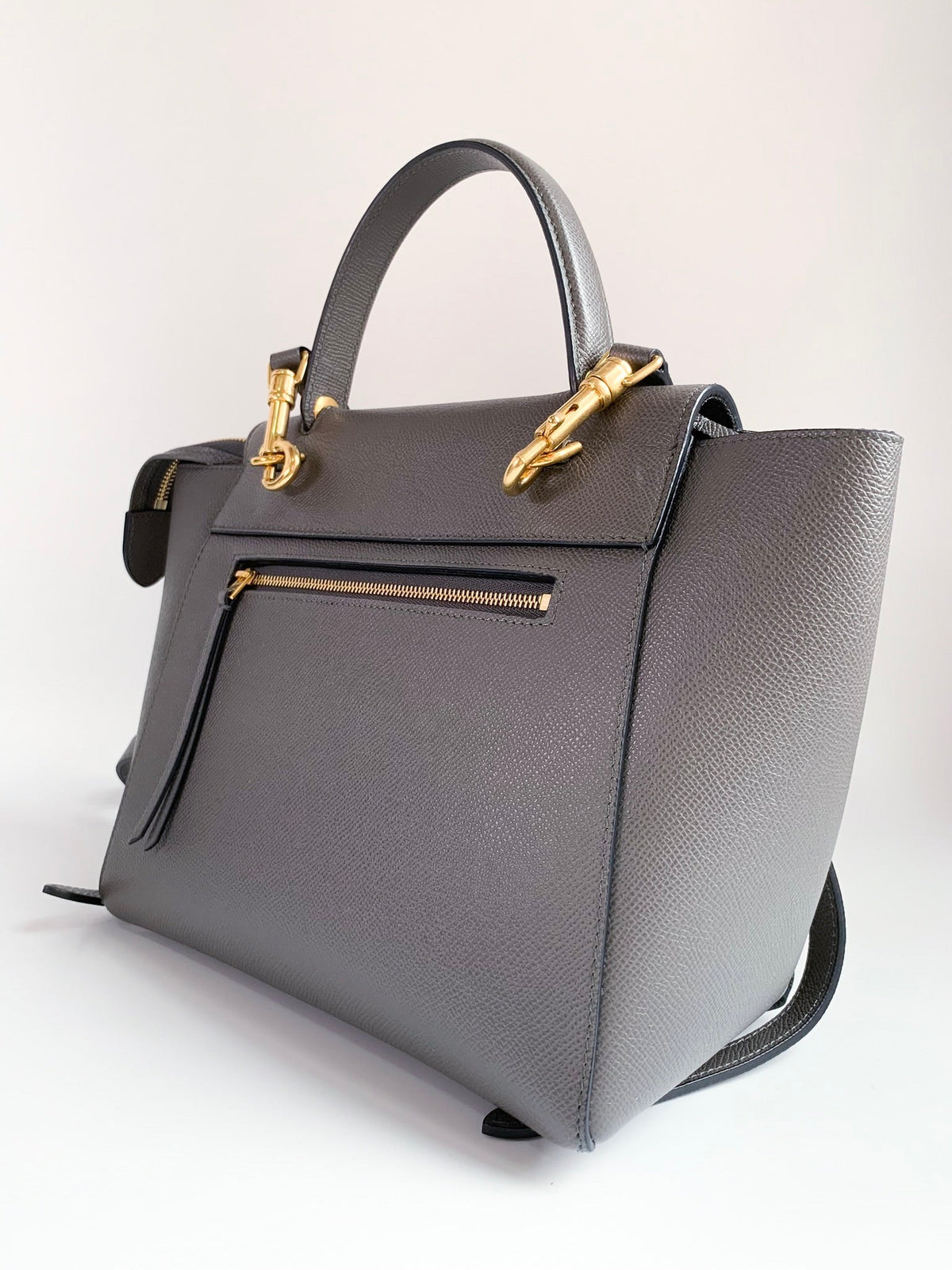 Celine Baby Grained Calfskin Micro Belt Bag Grey