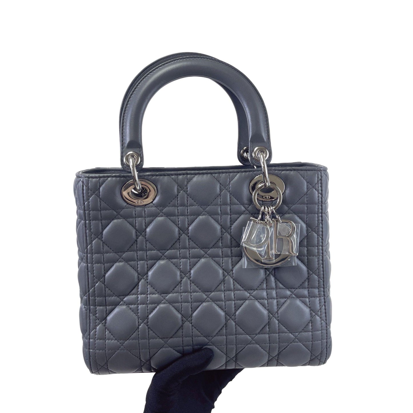 Lady Dior Medium Lambskin Grey SHW