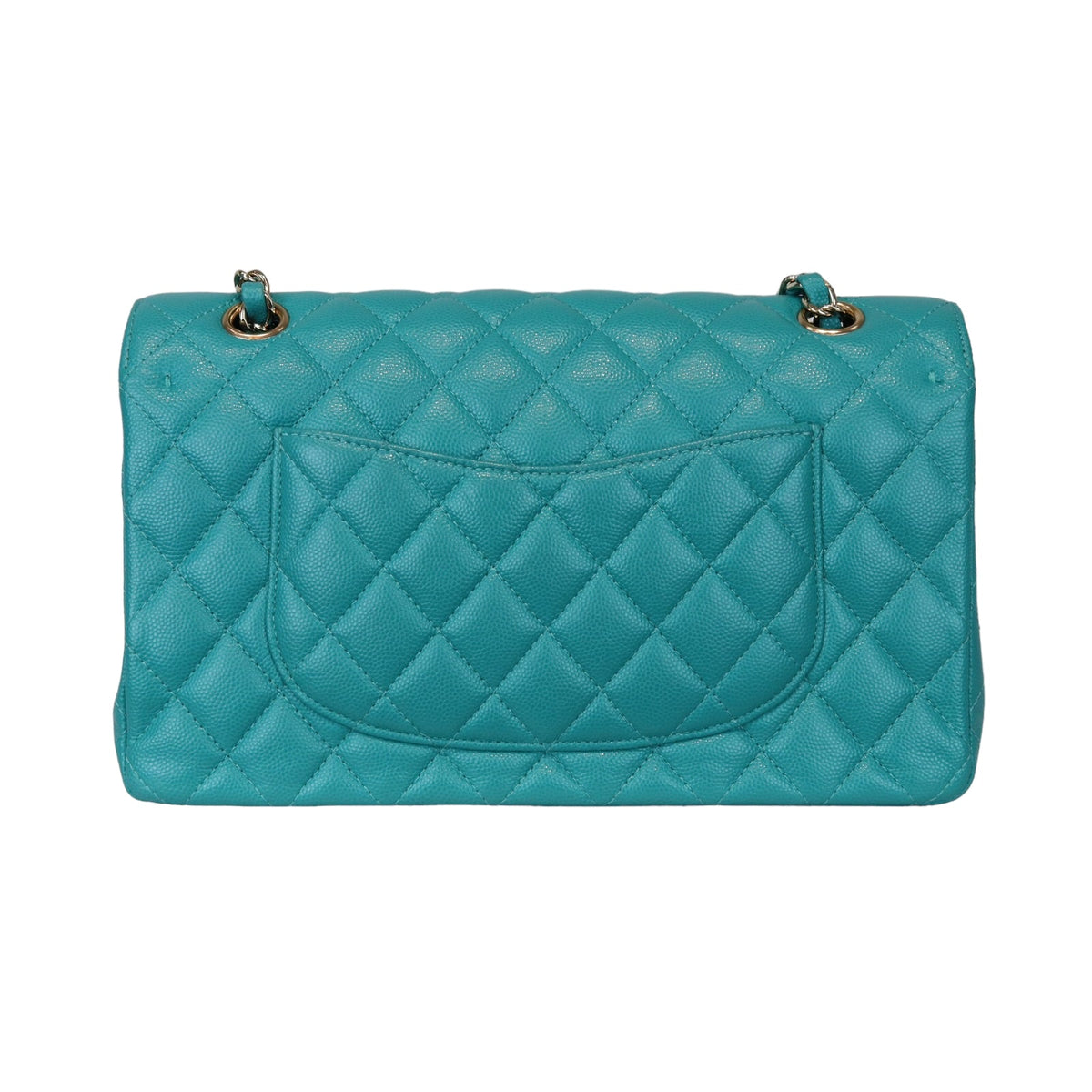 Classic Double Flap Caviar Medium Teal LGHW