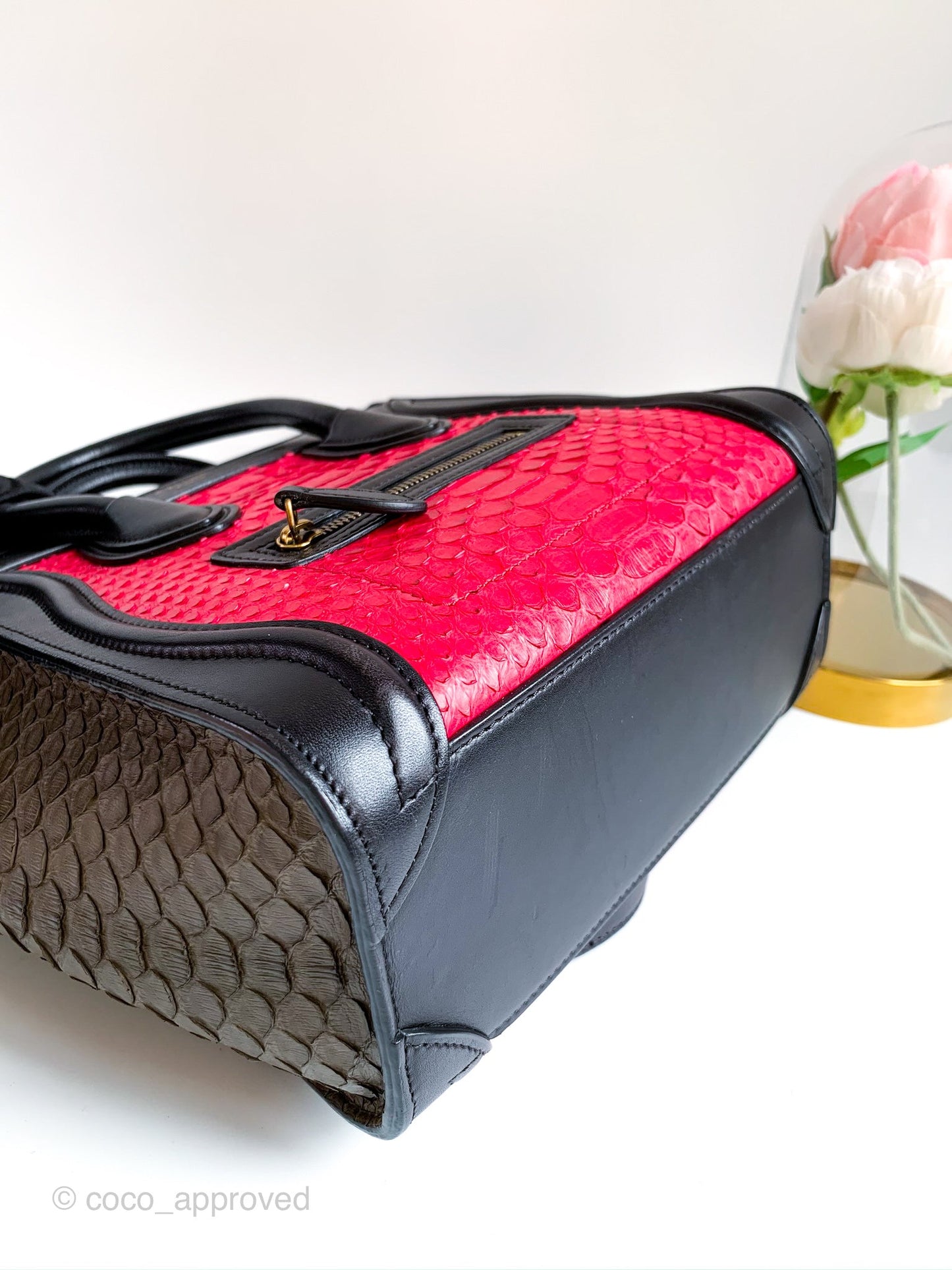 Celine Tri Color Python and Leather Nano Luggage Tote