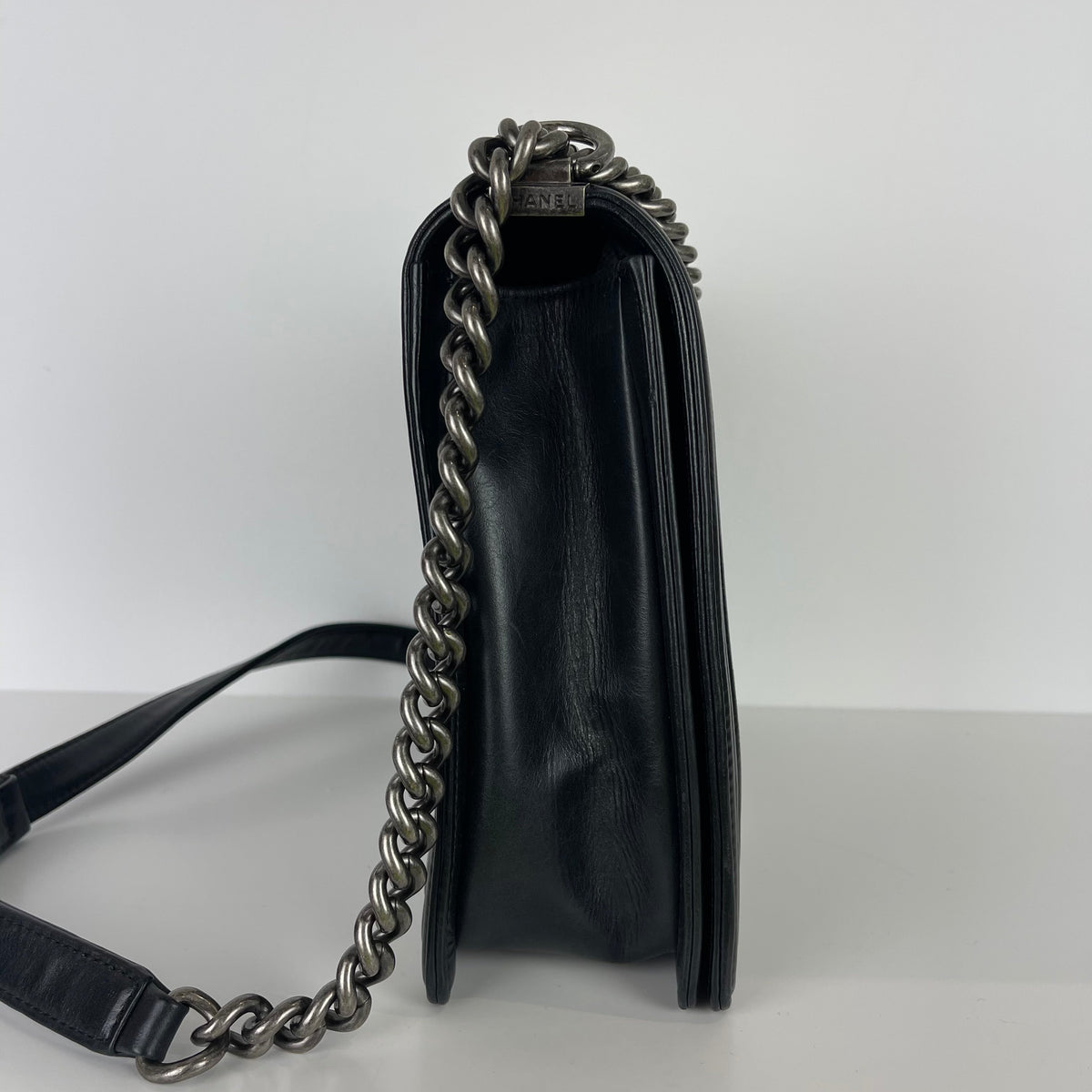Large Le Boy Quilted Calfskin Black RHW