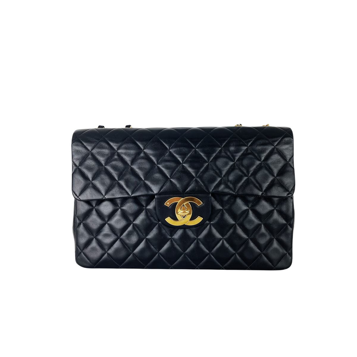 Jumbo XL Flap Lambskin Leather Black GHW