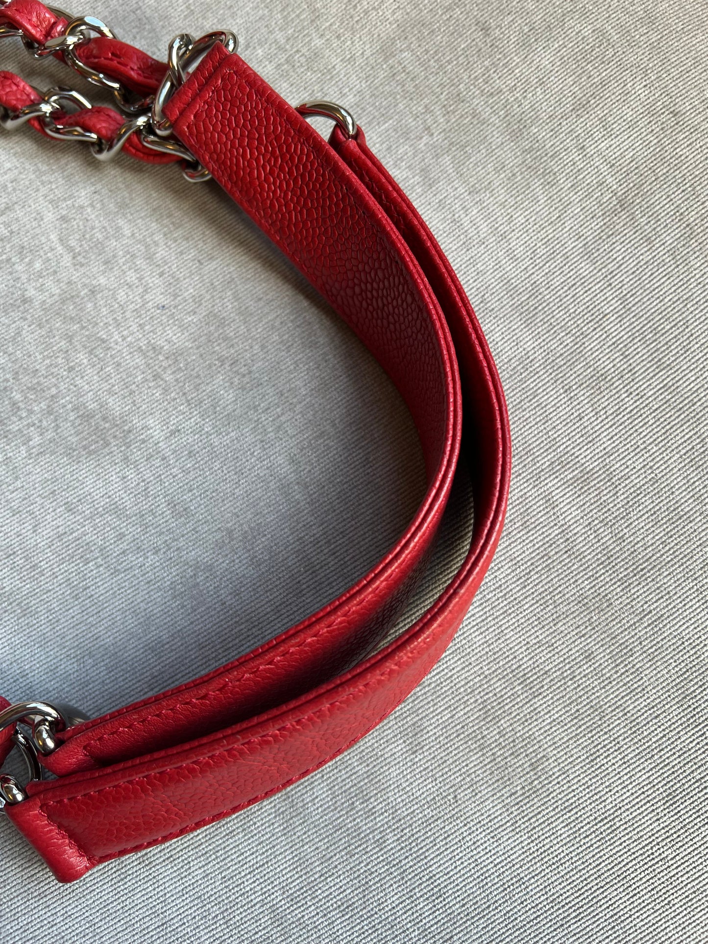 Chanel Red Caviar Grand Shopper Tote