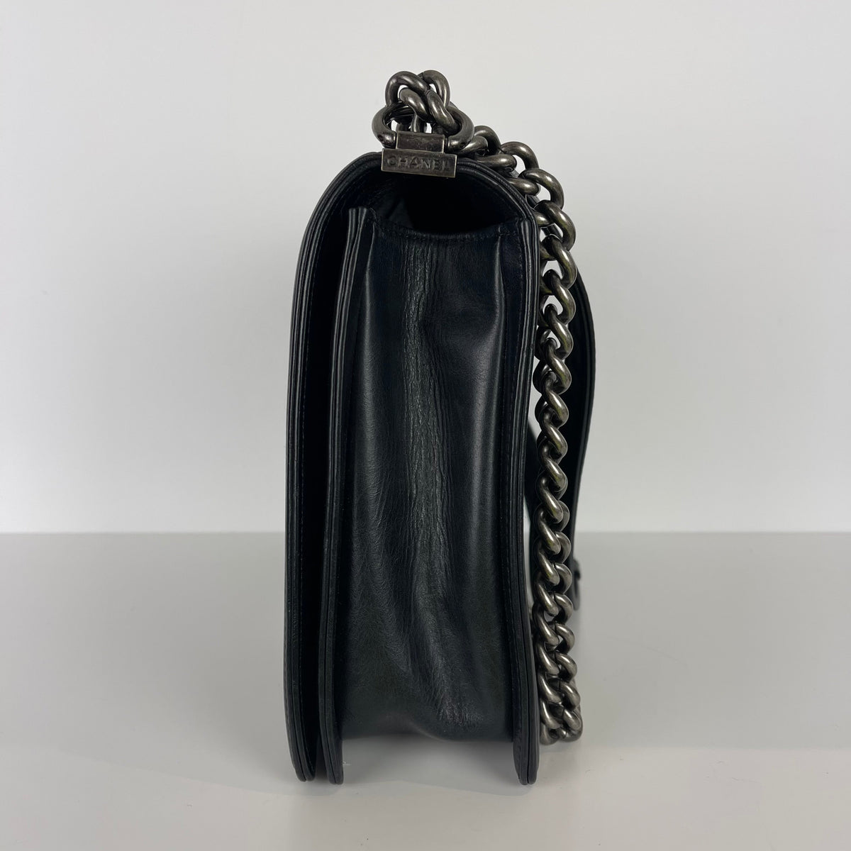 Large Le Boy Quilted Calfskin Black RHW