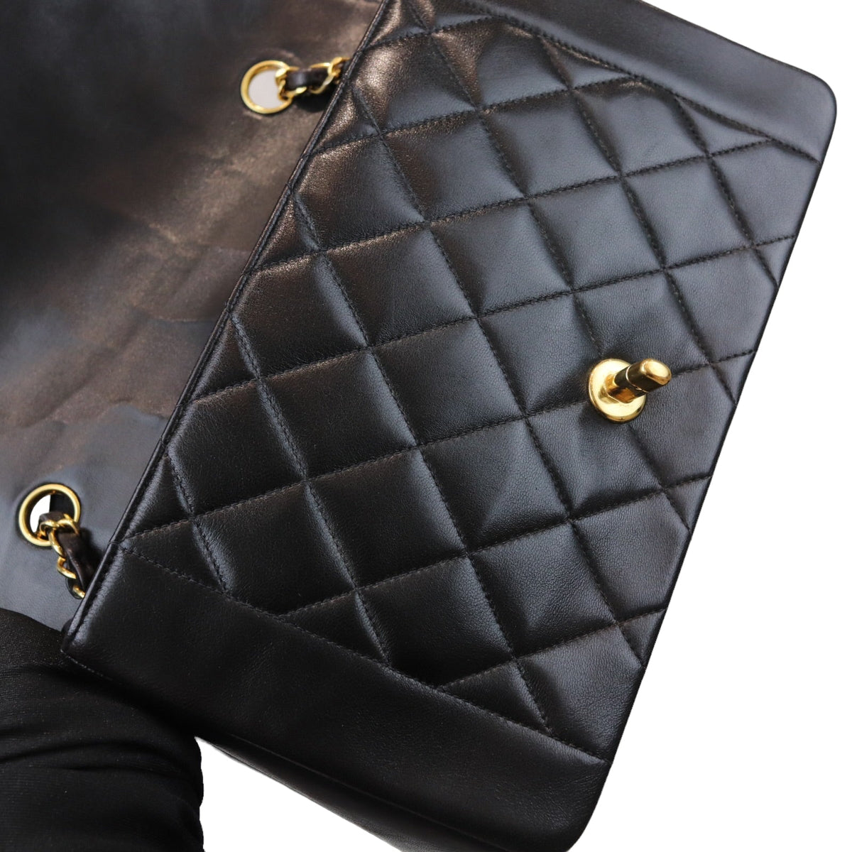 Medium Diana Lambskin Black GHW
