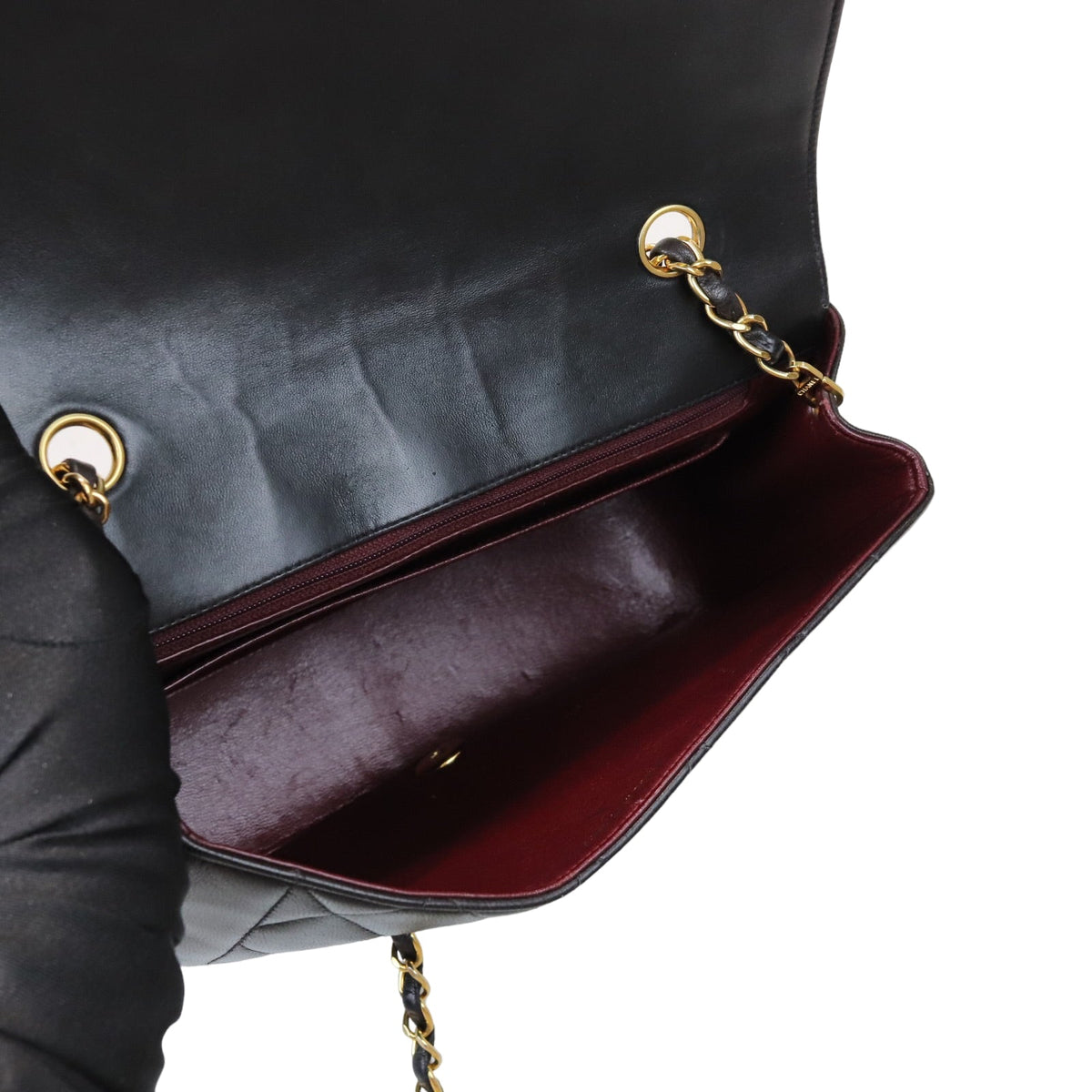 Medium Diana Lambskin Black GHW