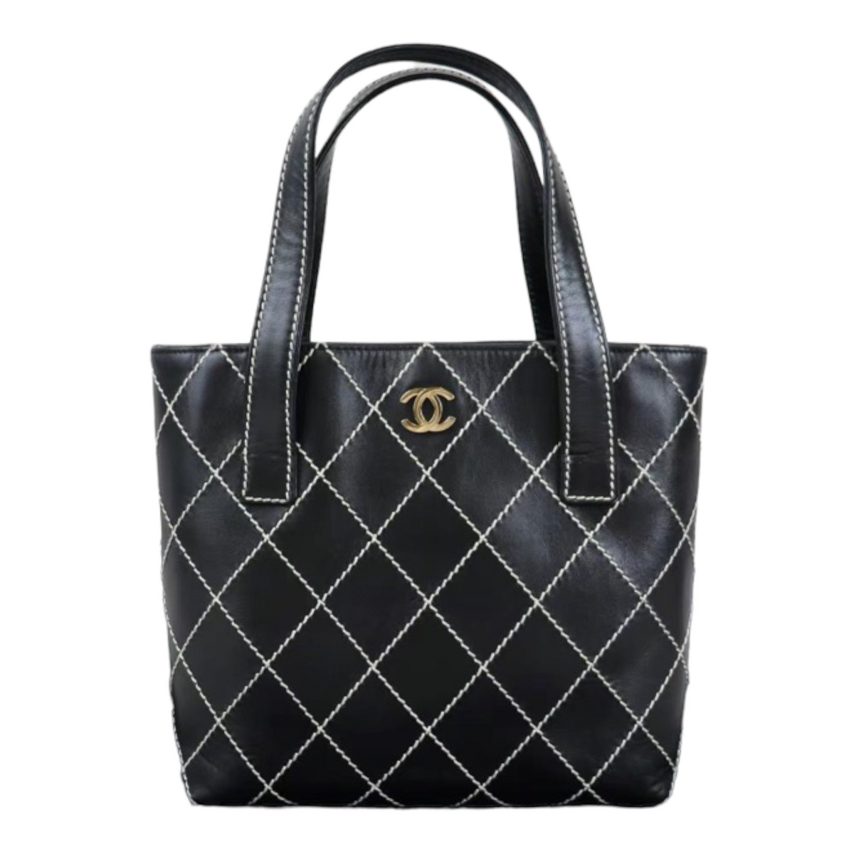 Rank A ｜Chanel Lamb Skin Wild Stitching Coco Mark Handbag ｜22102007