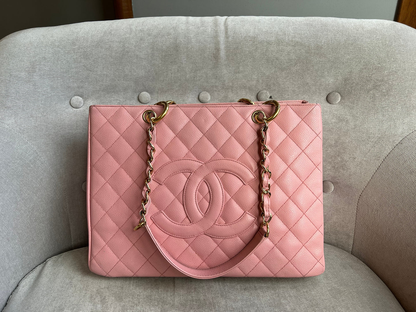 Chanel Pink Caviar Grand Shopper Tote