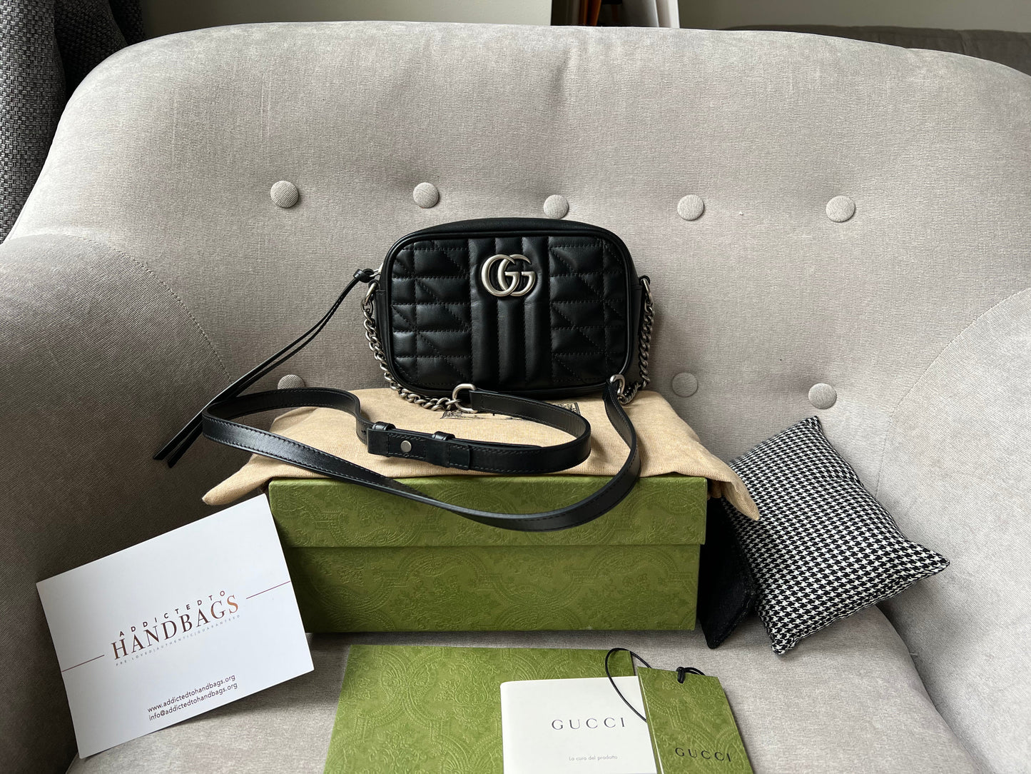 Gucci GG Black Aria Marmont Mini Shoulder Bag