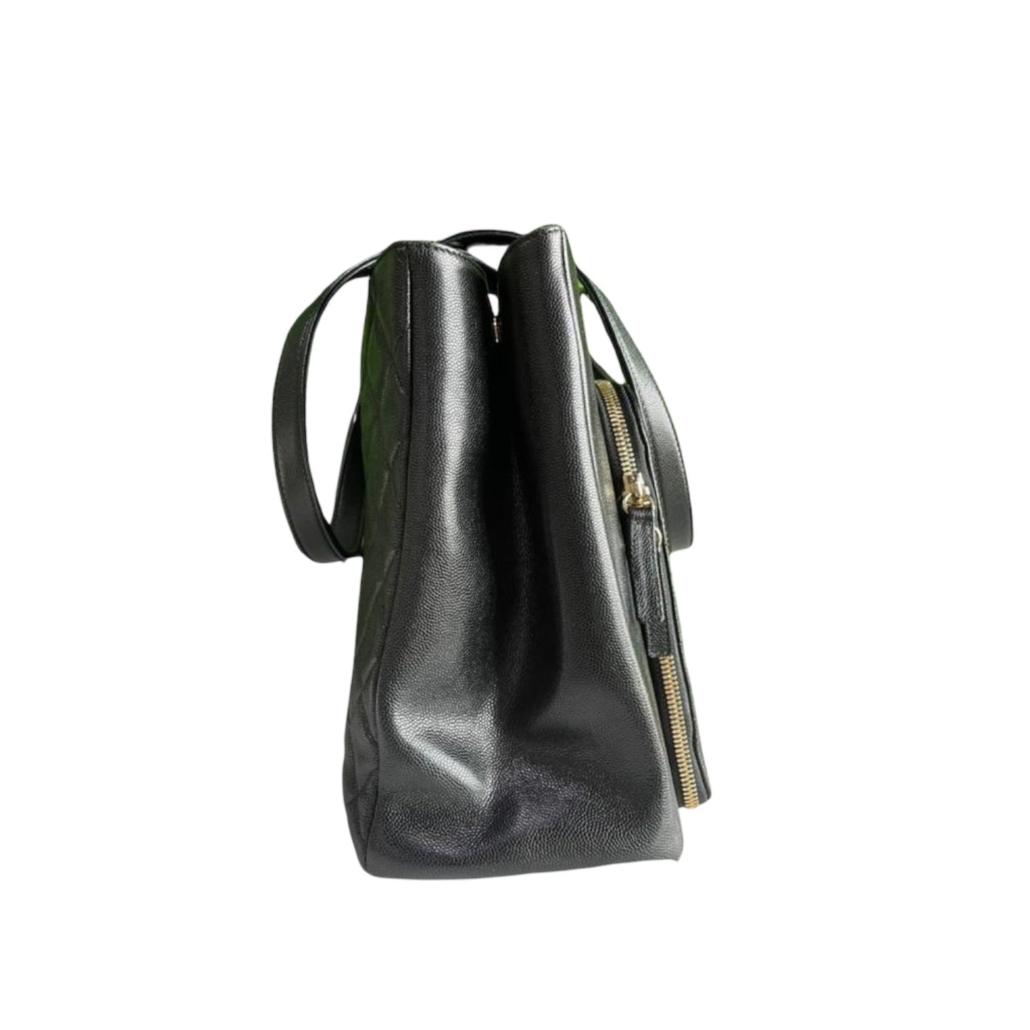 Business Affinity Shopping Tote Caviar Black GHW