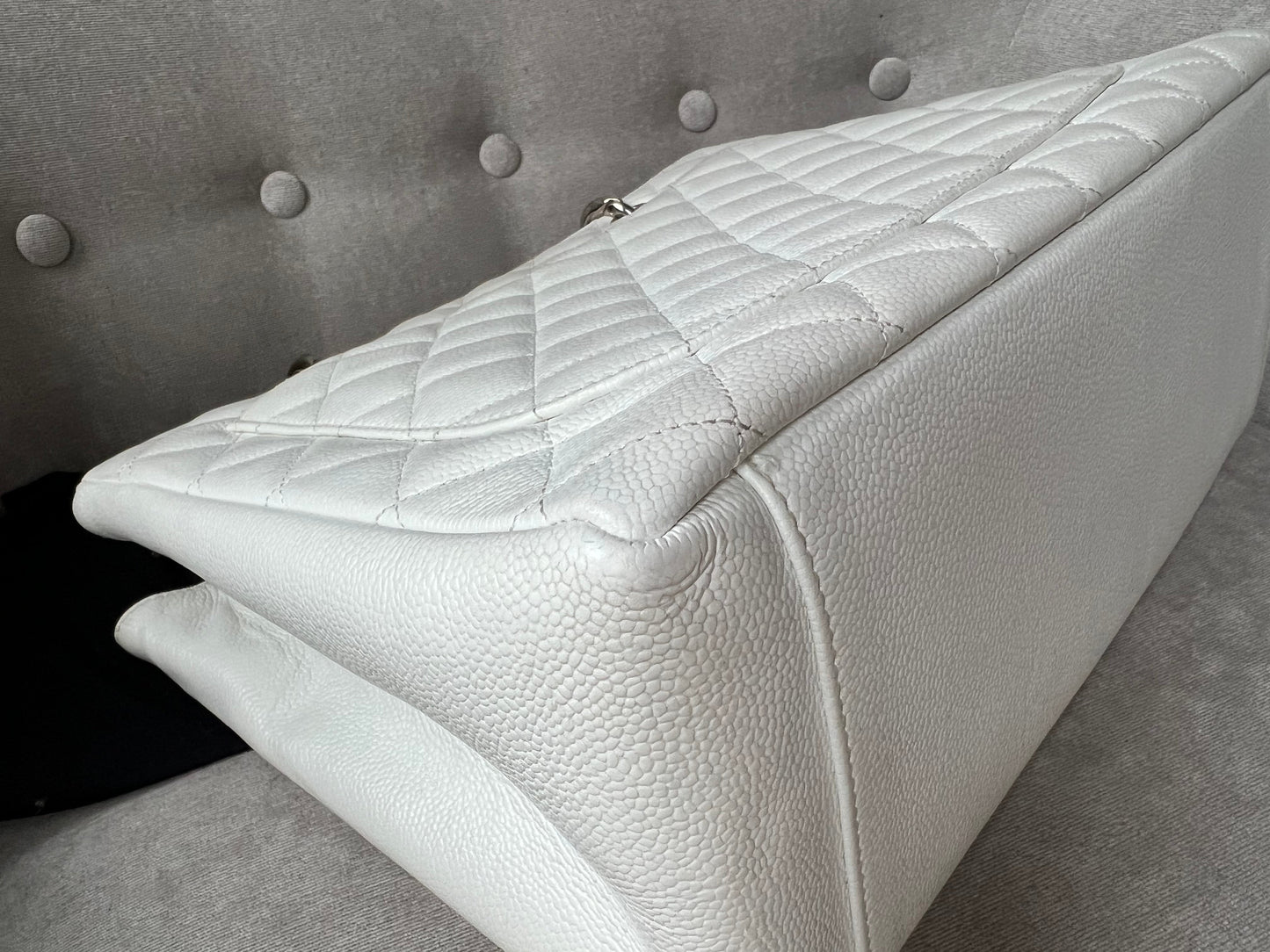 Chanel White Caviar Grand Shopper Tote