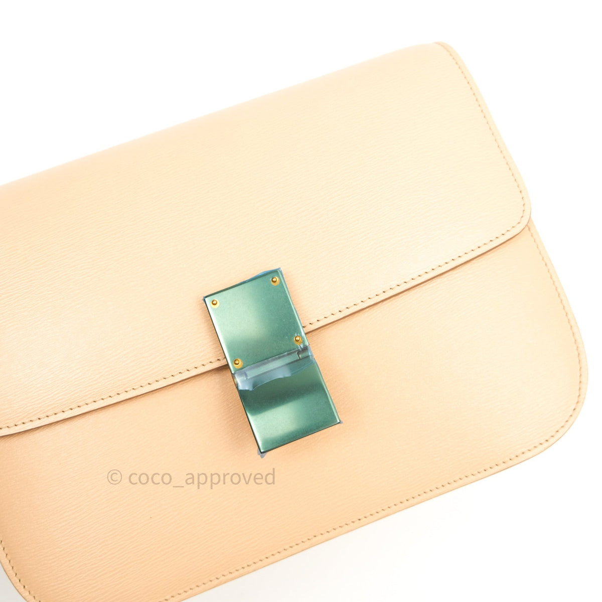 Celine Box Beige Liege Leather Medium Classic Box Gold Hardware
