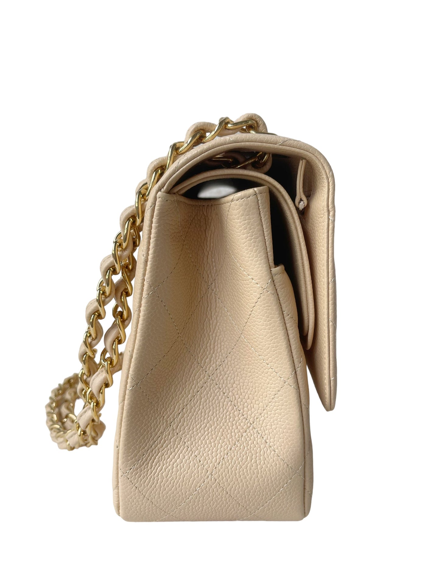 Chanel Jumbo Double Flap Beige Caviar Gold Hardware⁣⁣
